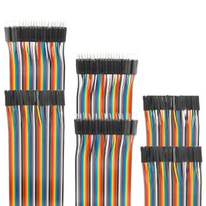 120pcs 50cm Breadboard Jumper Wires Assorted Kit,10cm 15cm 20cm 30cm 40cm 100cm Optional Dupont Wire 19.7 inch Male to Female Male to Male Female to Female Multicolored Ribbon Cable