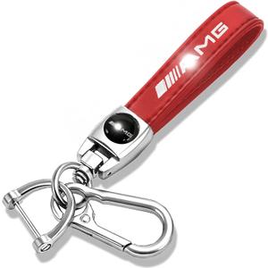 Leather car Keychains, Car Keychain Ring Accessories, Home Gifts for Men And Women Keyrings (A_Mg_Red)