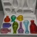 Eleganttime Bud Vases for Flowers,Glass Colored Bud Vase in Bulk Set of 10,Small Vintage Vase Bottle for Wedding Decorations,Garden and Home Decor,Centerpieces,Colorful Mexican Dcor