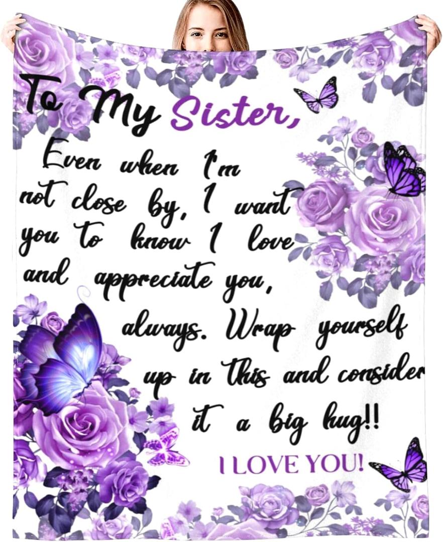 Sister Gifts Blanket from Sister Super Soft Flannel Throw Blankets for Birthday/Mother's Day 50"X40"