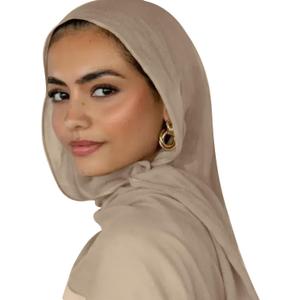 ANKOMINA Women Soft Cotton Muslim Jersey Hijab Head Wrap Scarves Fashion Long Scarf Shawls (Apricot(modal))