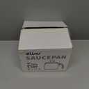 LISOS 2.5 Quart Non-stick Ceramic Sauce Pan with Lid, Small Milk Pots for Cooking with Pour Spout, Aluminum stock Pot Wood Handle for kitchen, PFAS-Free, White