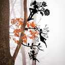 Hotop 3 Pcs Fairy Garden Silhouette Stakes Decoration Metal Fairy Silhouette Statue Butterfly Flower Tree Branch Wall Ornaments for Indoor Outdoor Home Yard Patio Lawn