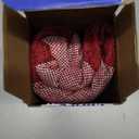 FOUR (4) FARMHOUSE RED WHITE BUFFALO PLAID CHECK LINEN THROW PILLOW COVERS 18x18