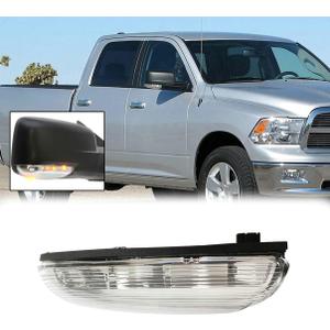 Front Mirror Turn Signal Puddle Light for Dodge Ram 1500 2009-2018,Side Marker LED Light Lamp Assembly for Ram Replace 68064949AA/48AA (Right (Passenger) Side)