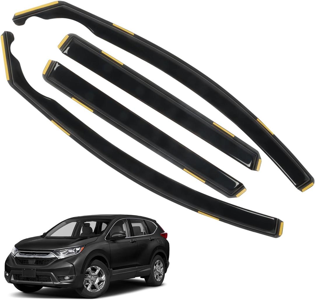 in-Channel Window Rain Guards for 2017-2022 Honda CRV(CR-V), Extra Durable Side Wind Deflectors, Vent Window Visors for Cars, Vent Deflector Shade Shield, 2017 2018 2019 2020 2021 2022