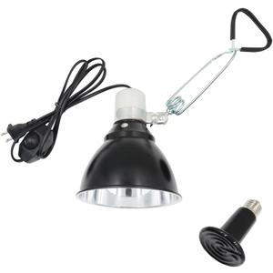 unipaws Reptile Heat Lamp for Lizard, Chickens, Turtle, Bearded Dragon, Puppies, 5.5 Clamp Lamp for Tanks, Terrariums, Whelping Box, E26 Socket Lighting, 75W Ceramic Heat Bulb Included