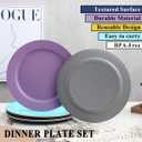 Berglander Plastic Plates Set of 8 Pieces 10", Mutil Color Reusable Flat Dinner Plates, Salad Plates, Pasta Bowls, Dishes Set Easy to Carry for Home, Garden, Picnic, Camping, Outdoor