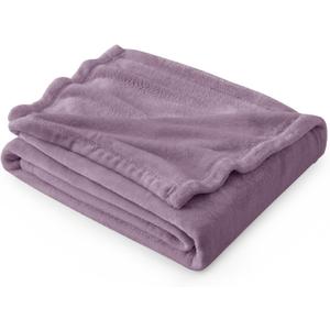 Bedsure GentleSoft Fleece Blankets Twin Size Fog Purple - 300GSM Lightweight Plush Fuzzy Cozy Soft Blanket for Bed, Sofa, Couch, Travel, Camping, 60x80 inches