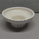 White Ceramic Fluted Decorative Bowl - 8 inch Fruit Footed Bowl for Kitchen Counter, Modern Key Pedestal Ruffle Bowl for Entryway Table & Home Organization-Fits Bread, Fruits, Salad or Popcorn