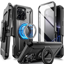 SUPCASE for iPhone 16 Pro Max Case with Stand (UBPro Mag), [Support MagSafe] [Built-in Screen Protector & Belt Clip] [Military-Grade Protection] Magnetic Phone Case for iPhone 16 Pro Max 6.9'', Black