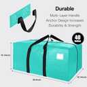 6 Pack Heavy Duty Extra Large Moving Bags W/Backpack Straps - Strong Handles & Zippers, Storage Totes For Space Saving, Fold Flat, Alternative to Box and Bin (40 gal, Aquamarine)