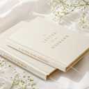 Set of 2 Wedding Vow Books His and Hers Wedding Vow Books Registry Gifts Idea for Bride Groom Gold Foil 80 Lined Pages Engagement Gift Essentials for Guest Newly Engaged Couple(Ivory)