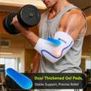 Elbow Brace for Tennis Elbow & Tendonitis, Compression Sleeve with Gel Pads, 4D Knit Breathable Support for Men & Women, Elbow Pain Relief for Workouts, Lifting & Daily Use(White, Large) (L)