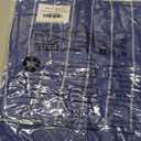 Cicy Bell Women Striped Button Down Shirt Short Sleeve Collared Blouse Tops (Blue)