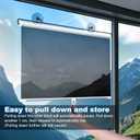 One Way Mirror Window Shade, Pull Down Tinted Window Shades Blackout, 43.3"W x 59.1"H