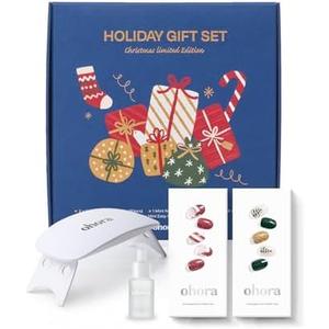 Ohora Semi Cured Gel Nail Strips ([2025 Christmas Set] N Santa Cane & N Christmas Magic) - Works with Any Lamps, Salon-Quality, Long Lasting, Easy to Apply & Remove
