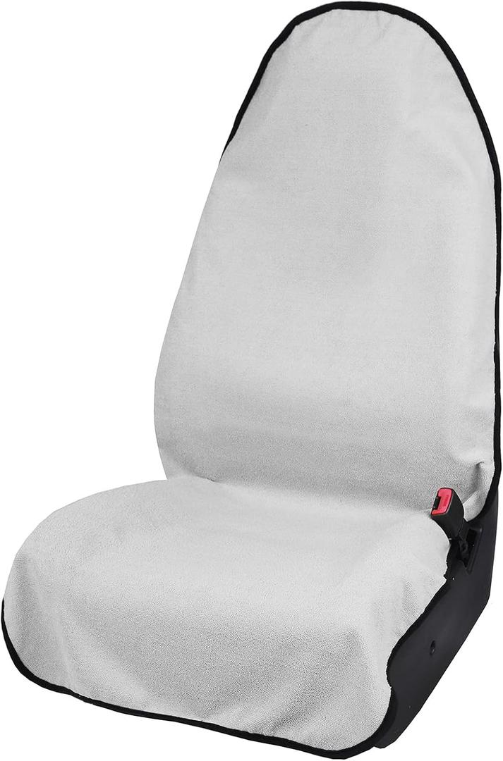 Leader Accessories Towel Bucket Seat Cover Waterproof White Machine Washable for Athletes Running Swimming Boxing Workout Outdoor Sports