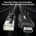 USB C to Ethernet Cable 1 FT, USB Type C to RJ45 Nylon Braided Cord, Gigabit Directly Connected, USB-C to Network Internet Adapter, Compatible with MacBook Pro, iPad Pro, Smartphone, Laptop, PC