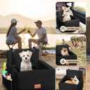 Dog Car Seat for Small & Medium Dogs Under 35lbs, Detachable & Washable Pet Car Seat, Interior Height 6 Inches Dog Booster Seat with Storage Pockets and 2 Dogs Safety Belts (Black)