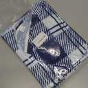 Picnic Table Cover with Bench Covers Camping Essentials Waterproof Windproof Camping Tablecloth with Drawstring Bag, Fitted Rectangle Tables and Seats, 72in, Blue Checkered