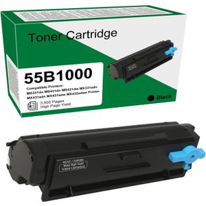 55B1000 Black Toner Cartridge (1-Pack) - Compatible 55B1000 High Yield Toner Cartridge Replacement for Lexmark MS331dn MS431dn MS431dw MX331adn MX431adn MX431adw MX432adwe Printer