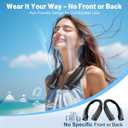 Portable Neck Fan with 6 Powerful Speeds, 8000mAh Battery Operated USB-C Rechargeable Fan, Hands-Free 360 Cooling Neck Fan,Twistable,Low-Noise Personal Fan Gift for Women Men (Black)