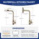 4-Mode Kitchen Faucet with Pull Down Sprayer, Waterfall Kitchen Sink Faucet Single Handle Stainless Steel Faucet for Farmhouse, RV, Laundry & Utility Sink