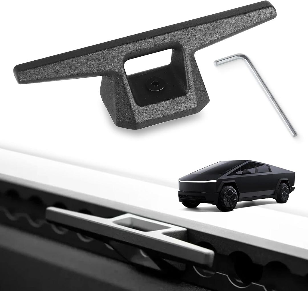 Track Cleat Hook Accessories Compatible with 2023 2024 Tesla Cybertruck L Track Rail,OEM Design Bed Rail Track for L Track, Black