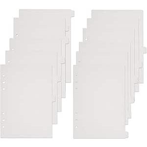 A5 Binder Dividers,12 Tab Transparent Binder Index Dividers, 6 Holes Plastic Clear Binder Dividers with Tabs Loose Leaf Page Tab Dividers (12)