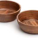 Acacia Wood Bowl Set of 8, 6-Inch Medium Serving Bowls, 400 Cubic cm Volume, 0.40 Liter Capacity, Brown