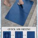 MontVoo -Bath Mat Rug-Rubber Backing Non Slip Quick Dry Absorbent Thin Bathroom Rugs Fit Under Door-Faux Suede Surface Bathroom Floor Mats-Shower Rug for in Front of Bathtub Shower Royal Blue 16"x24"