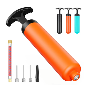 Ball Pump, Ball Pump for Sport Balls, Soccer Ball Pump, Hand Pump with 2 Needles, Nozzle, Extension Hose, Perfect for Volleyball, Basketball, Rugby, Balloon, Exercise Ball Inflator System