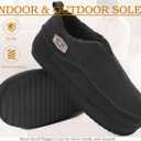 KuaiLu Men's Slippers Cozy Memory Foam House Slipper Shoes Warm Suede Winter Moccasins Slip-on Boots Slippers For Man with Fuzzy Sherpa Lining & Indoor/Outdoor Hard Rubber Sole (Black)