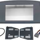 Double Din Navigation Stereo Bezel Dash Install Kit with Standard Wiring Harness and Antenna Adapter - Grey Compatible with Jeep Grand Cherokee 2005-2007