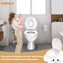 Toilet Seat with Toddler Seat, Potty Training Toilet Seat Round 2 in 1 Soft Close Quiet No Slapping, Magnetic Absorption, Easy to Install and Clean,White