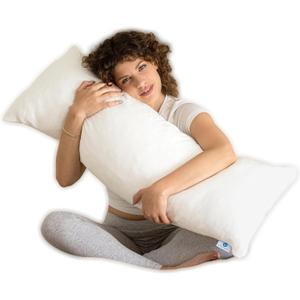 Pharmedoc Body Pillow, Pregnancy Pillows, Side Sleeper Pillow, Long, Memory Foam Pillow, Air White