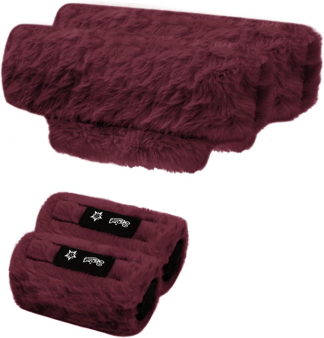 SPRING SEAON Crutches Padding Universal Crutch Pads for Armpits and Hand Grips Pads for Crutches Underarm Crutch Cushions Fluffy Crutch Covers Machine Washable (Wine Red)