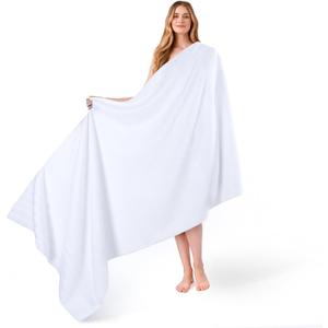 American Soft Linen 35x70 Jumbo Large Bath Towel, 600 GSM 100% Cotton Turkish Bath Sheet, Oversized Luxury Bath Towel for Bathroom Beach and Pool, White