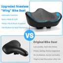 CDYWD Noseless Oversized Bike Seat for Men Women Comfort, Extra Wide Padded Bicycle Seat Cushion, Large Comfortable Bike Saddle for Peloton, Stationary Exercise Bike, Beach Cruiser, City Bike, Ebike