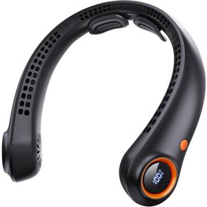 Portable Neck Fan, Neck Fans That Blow Cold Air, 5000mAh 5 Speeds Bladeless Wearable Personal Fan, USB Rechargeable Battery Operated Cooling Neck Fan, Quiet Hands Free Fan for Travel, Outdoors