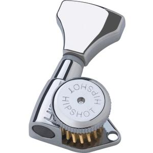 Hipshot 6GLO Grip-Lock Locking Guitar Tuning Machines 3+3 - Universal Mounting Plate UMP included - Chrome