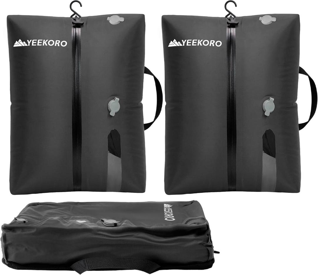 Vacuum Bags for Travel, Professional IP67 Reusable Vacuum Compression Bags for Travel Suitcases and Backpack, Durable Space Saver Bag (2 PACK, No Pump)