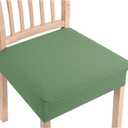 Smiry Stretch Jacquard Seat Covers for Dining Room Chairs Set of 2, Removable Washable Chair Seat Protector Slipcovers, No Rear Covers, Green