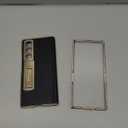 Miimall Leather Case for Samsung Galaxy Z Fold 7 with Stand,[Built-in Privacy Screen Protector and Magnetic Hinge Protection][Wireless Charging] Sturdy Luxury Bumper Cover for ZFold 7 Case Gold Black