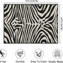 Zebra Print Area Rug 5x7,Zebra Pattern Area Carpets for Bedroom,Beige White and Black Living Room Carpet Ultra-Thin Washable Throw Floor Rugs Indoor Non Slip Accent Floor Mats for Dining Room,Laundry