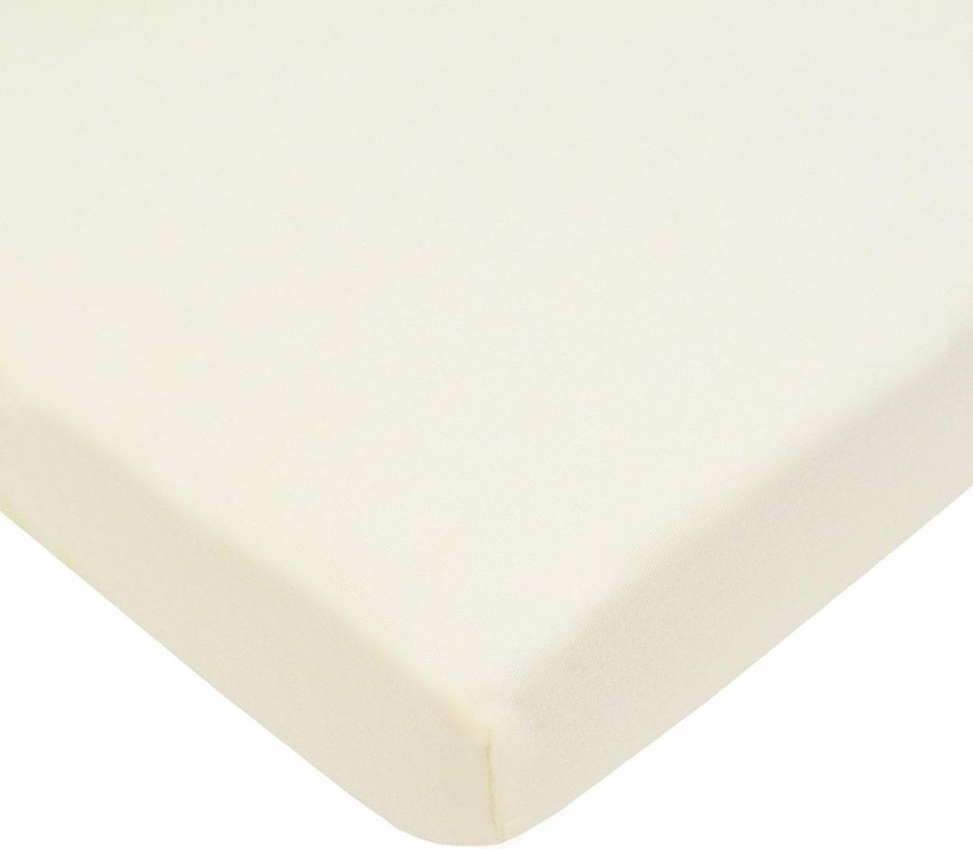 American Baby Company 100% Natural Cotton Fitted Mini Crib Sheet 38" x 24" - Soft & Breathable Small Nesting Portable Crib Sheet, Fits Pack N Play Mattresses, Cream, for Boys & Girls