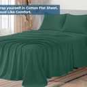Royale Linens 100% Organic Cotton Queen Flat Sheet Only - Super Soft - Percale Top Sheets - Queen Flat Sheet Sold Separately - Breathable, Cool & Crisp Sheets Only (90" x 102", Hunter Green)