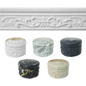 WAPANE 90" x 3.1" Peel Stick Foam Molding Trim Self Adhesive, Crown Molding Wallpaper Border Flexible, 3D Wall Edging Lines Foam Baseboard, Wall Base Moulding Trim for Home, Hotel DIY Decoration (White)