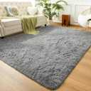 Andecor Soft Extra Large Area Rugs, 9x12 Indoor Shaggy Plush Rug for Living Room Bedroom Dorm Boys Girls Room Home Decor Floor Carpet, Grey